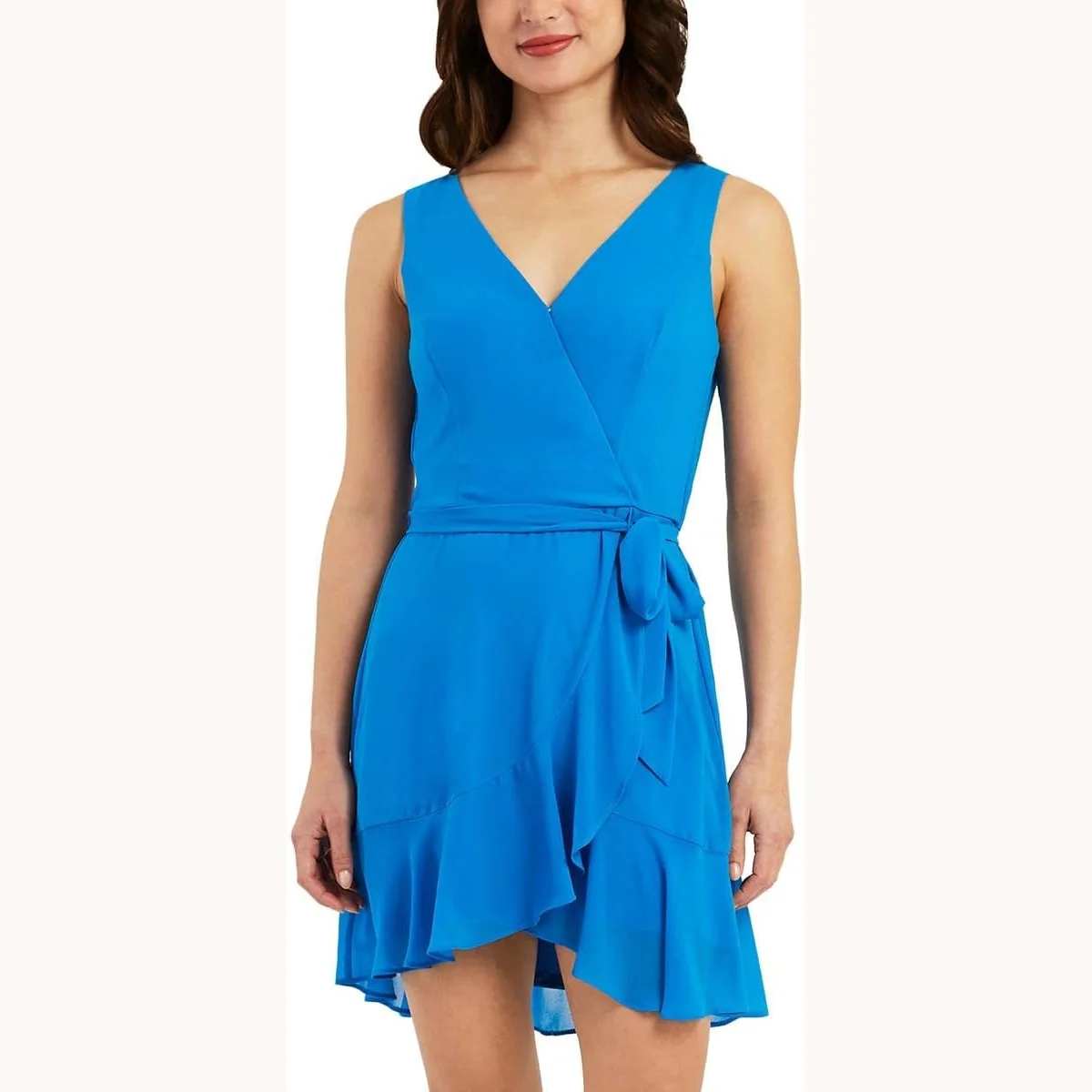 BCX Clothing sleeveless mini wrap dress